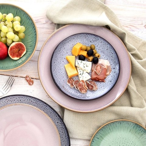 Talerz Obiadowy Płytki 27cm Ceramika Różowy Glaze Nakrapiany Zmywarka ORION