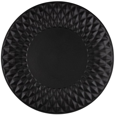 Talerz Obiadowy Płytki Ceramiczny Czarny NAVA SOHO 27 cm Tłoczenia