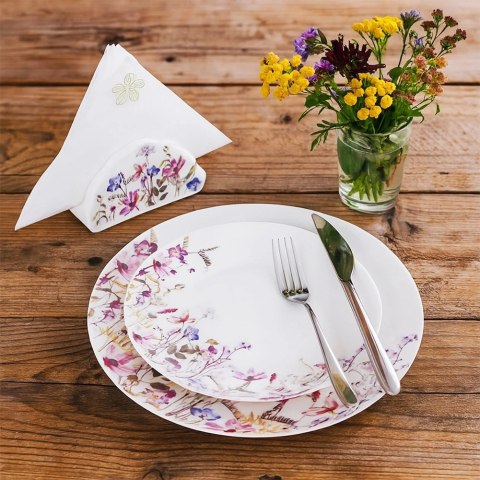 Talerz Obiadowy Płytki Porcelana 27 cm Louka Duży Talerz Kwiaty