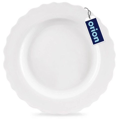 Talerz Obiadowy Płytki Porcelanowy MONA 24,5 cm ORION Falowany Rant