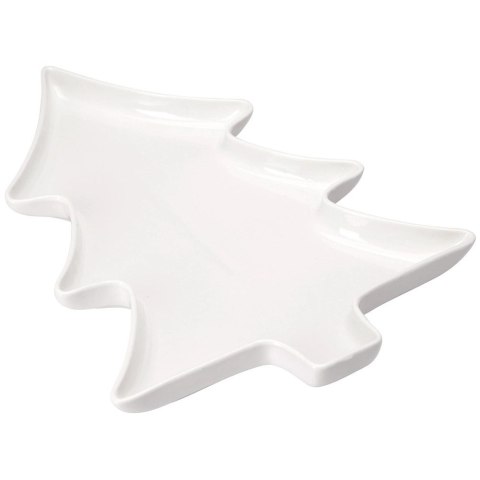 Talerz Półmisek Porcelanowy Świąteczny Choinka na Przekąski 35 cm