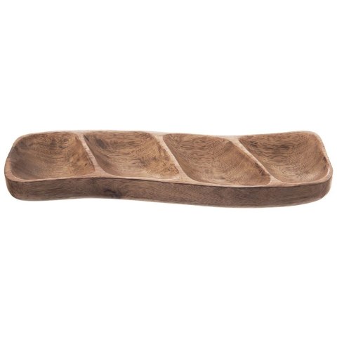 Talerz Taca Drewniany Dzielony ORION 35 x 11 cm Mango Ręcznie Robiony
