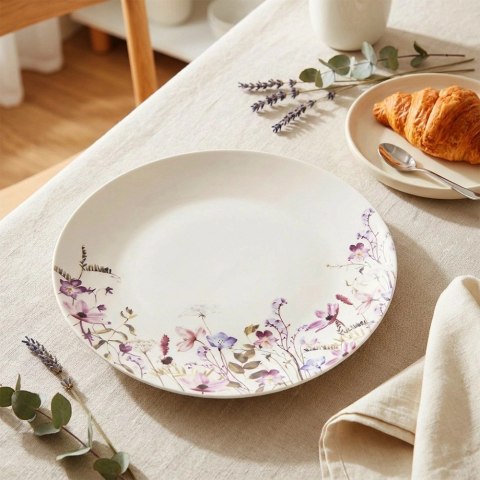 Talerzyk Deserowy Porcelanowy 20,5 cm Louka Talerz w Polne Kwiaty