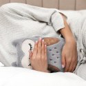 Termofor 600ml w Pokrowcu Sowa Rozgrzewający Miękki Plusz ORION Szary