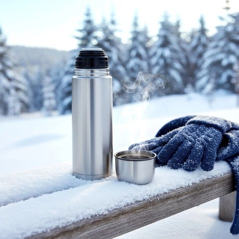 Termos Stalowy 500 ml ORION Klasyczny Srebrny do Kawy i Herbaty