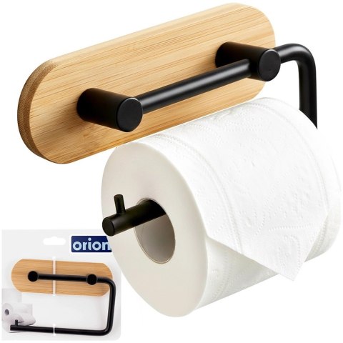 Uchwyt na Papier Toaletowy Czarny Loft Bambus na Taśmę 3M ORION