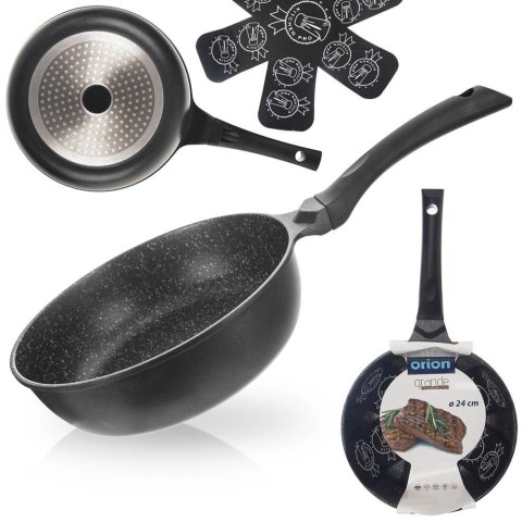 Uniwersalna Patelnia do Smażenia Granitowa Głęboka Gaz Indukcja ORION 24 cm
