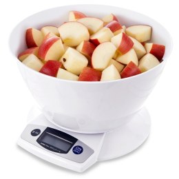 Waga Kuchenna Cyfrowa z Misą 2,5 L Biała LCD Funkcja TARA 5 kg