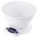 Waga Kuchenna Cyfrowa z Misą 2,5 L Biała LCD Funkcja TARA 5 kg