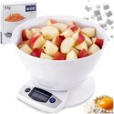 Waga Kuchenna Cyfrowa z Misą 2,5 L Biała LCD Funkcja TARA 5 kg