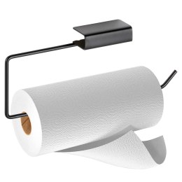 Wieszak na Ręcznik Papierowy Czarny Metal Pod Półkę bez Wiercenia