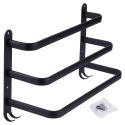 Wieszak na Ręczniki Łazienkowy Ścienny Aluminiowy Czarny VILDE 40x15x23 cm
