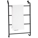 Wieszak na Ręczniki Metalowy Czarny Naścienny BATHROOM SOLUTIONS 73x44,5 cm