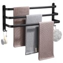 Wieszak na Ręczniki Ścienny Aluminiowy Mocny Czarny VILDE 50 cm