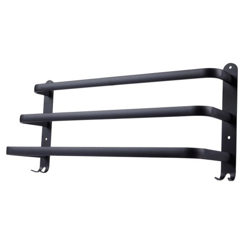 Wieszak na Ręczniki Ścienny Aluminiowy Mocny Czarny VILDE 50 cm