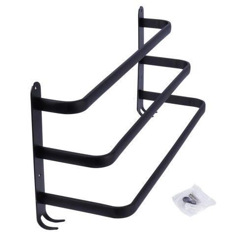 Wieszak na Ręczniki Ścienny Aluminiowy Mocny Czarny VILDE 50 cm