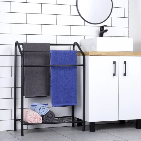 Wieszak na Ręczniki Ubrania VILDE Stojący Metalowy Półka 82,5 cm