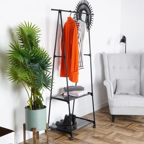 Wieszak Stojak na Ubrania Metalowy Podłogowy Pojemny na Kółkach VILDE 160cm