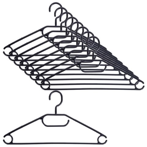 Wieszaki na Ubrania Czarne 10 szt. STORAGE SOLUTIONS Obrotowe Praktyczne