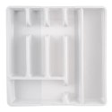 Wkład Organizer na Sztućce do Szuflady Rozsuwany Biały VILDE 36,5 x 27,5 cm