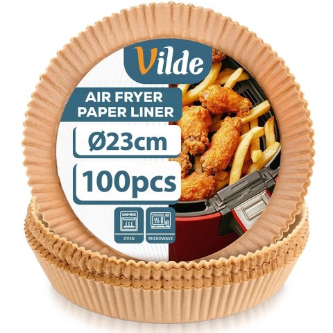 Wkład do Frytkownicy Air Fryer 100 szt. VILDE Pergaminowy Okrągły 23 cm