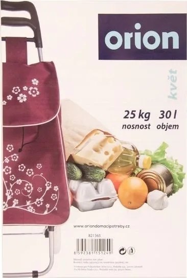 Wózek Torba na Zakupy Zakupowa 2 Kółka Pojemna Solidna Bordowa ORION 30 L