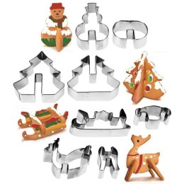 Wykrawacze do Ciastek 8 el. LA CUCINA 3D Stal Nierdzewna Świąteczne