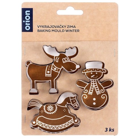 Wykrawacze do Ciastek Zestaw 3 szt. Stal ORION Świąteczne 7 x 6,5 cm
