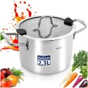 Wysoki Garnek Stalowy 2,3 L Venice 16 cm Indukcja Stal 304 ORION