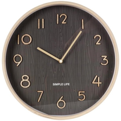 Zegar Ścienny 38 cm VILDE Okrągły Szary Płyta MDF Styl Klasyczny