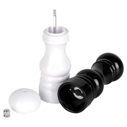 Zestaw 2 Młynków do Soli i Pieprzu Ceramiczne Młynki Czarno-Białe
