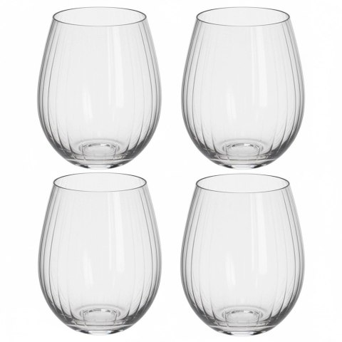 Zestaw 4 Szklanek 400ml Paskowane Szkło do Wody Drinków Whisky Soków