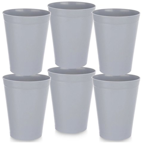 Zestaw 6 Kubków 300 ml Szare Nietłukące na Piknik Camping Sandy