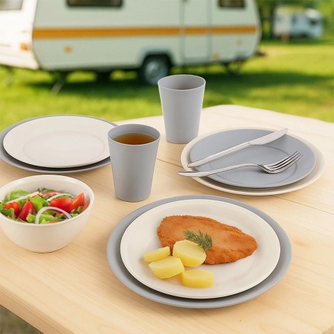Zestaw 6 Kubków 300 ml Szare Nietłukące na Piknik Camping Sandy