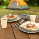 Zestaw 6 Talerzy Głębokich 500 ml Szare Kwadratowe Miski na Camping