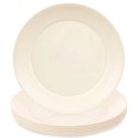 Zestaw 6 Talerzy Obiadowych 23,5 cm Kremowe Plastikowe Piknik