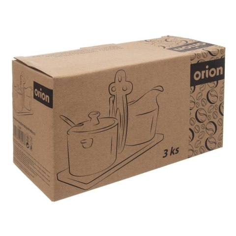 Zestaw Cukierniczka Mlecznik w Stojaku Porcelanowe Białe ORION 2 x 280 ml