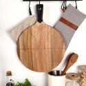Zestaw Deska do Pizzy Drewniana Okrągła z Nożem EXCELLENT HOUSEWARE 30 cm