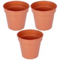 Zestaw Doniczek Okrągłych PROGARDEN 13 cm 3 szt. Ceglane Dekoracyjne