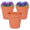 Zestaw Doniczek Okrągłych PROGARDEN 15 cm 3 szt. Ceglane Klasyczne