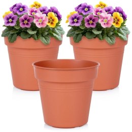 Zestaw Doniczek Okrągłych PROGARDEN 17 cm 3 szt. Ceglane Uniwersalne