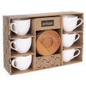 Zestaw Filiżanek z Podstawkami Porcelanowe Małe Białe 6 szt. ORION 100 ml