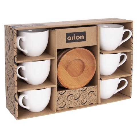 Zestaw Filiżanek z Podstawkami Porcelanowe Małe Białe 6 szt. ORION 100 ml