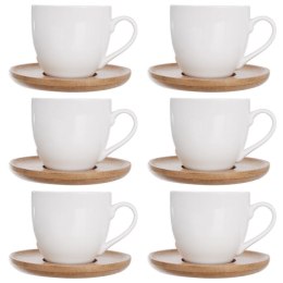Zestaw Filiżanek z Podstawkami Porcelanowe Małe Białe 6 szt. ORION 100 ml