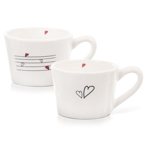 Zestaw Kubki do Kawy Herbaty Ceramiczne Serce Solidne 2 szt. ORION 210 ml