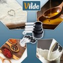 Zestaw Miarek Kuchennych 8 szt. Łyżki i Kubki Miarki Czarno-Stalowe