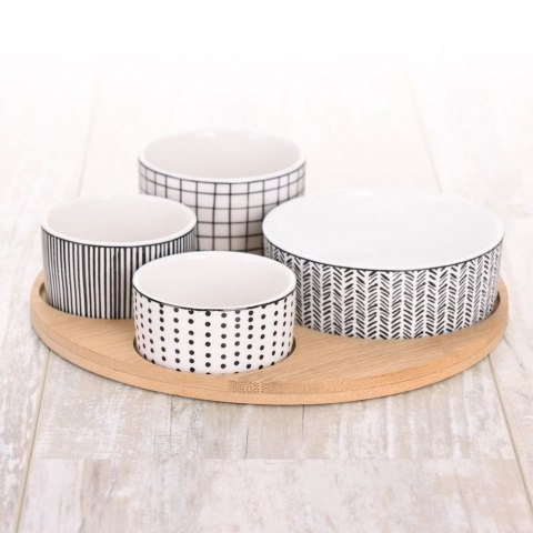 Zestaw do Przystawek Przekąsek 4 Miseczki + Deska EXCELLENT HOUSEWARE