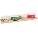 Zestaw do Serwowania Świąteczne Wzory 5 el. Porcelana Bambus Dekoracja