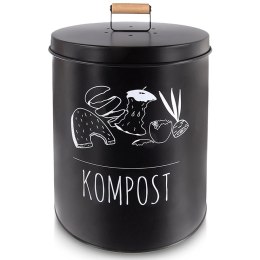 Kompostownik Kuchenny 8 L Metalowy Czarny Filtr Węglowy Bioodpady