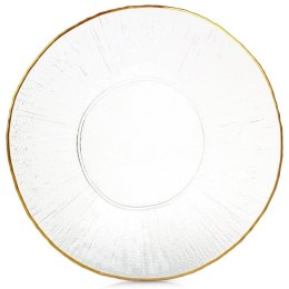 Patera Talerz Obiadowy Płytki Szkło Złoty VILDE 30 cm Kryształ